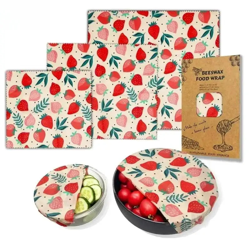 Beeswax Food Wrap Eco Friendly Kitchen Wrap Replacement Organic Natural Bees Wax Reusable Mixed Pattern Beeswax Wraps Bowl Cover
