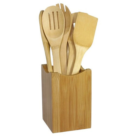 7 Piece Cooking Utensil Set | Wooden Spoons & Spatulas | Kitchen Tools