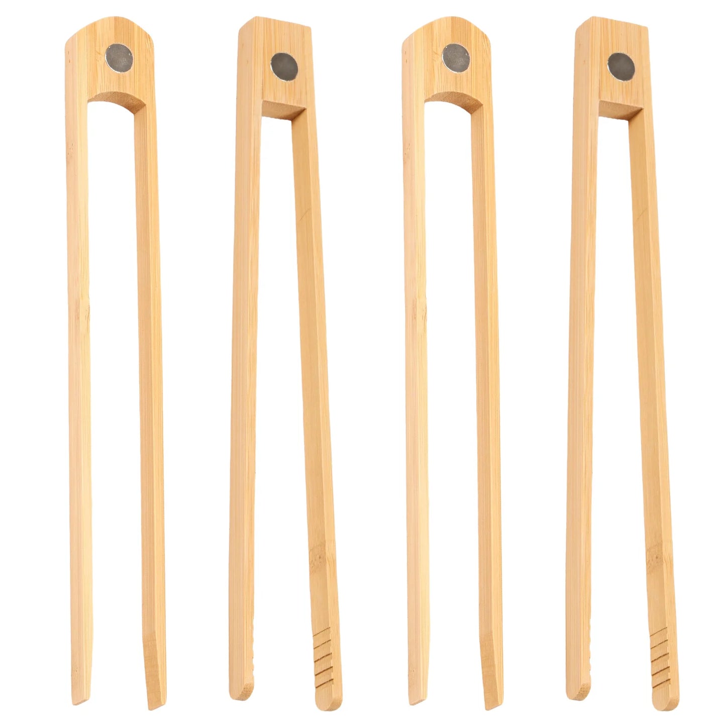 Bamboo Toaster Tong Set Easy to Use Magnet Bamboo Toast Utensil Accessories Sturdy Toaster Cooking Tongs Kit for Bread Bacon