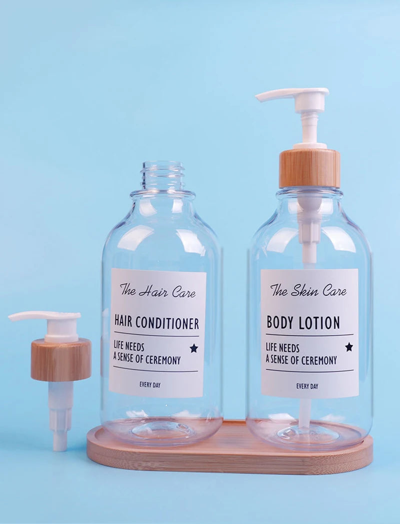 Bamboo Hand Soap Bottles Dispenser Kitchen Dishes Soap Dispenser Refillable Pump Dispenser Bottle Pump Home Organization Case