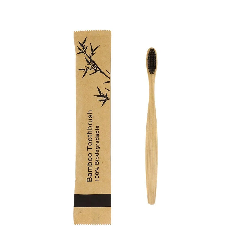 50Pcs Kids Bamboo Toothbrush Soft Bristles Eco Plastic-Free Toothbrushes Oral Care Wooden Tooth Brush Eco Bamboo Handle