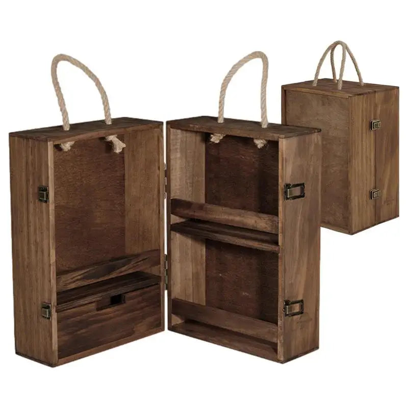 Naturehikes Camping Multilayered Seasoning Cabinet Wooden Spice Storage Organizer Bin Portable BBQ Spice Shaker Container Holder