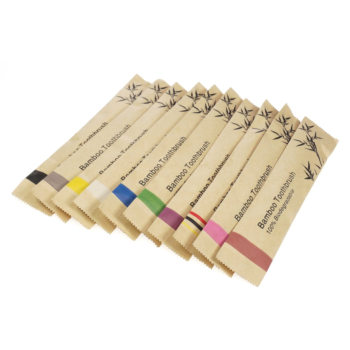 50Pcs Kids Bamboo Toothbrush Soft Bristles Eco Plastic-Free Toothbrushes Oral Care Wooden Tooth Brush Eco Bamboo Handle