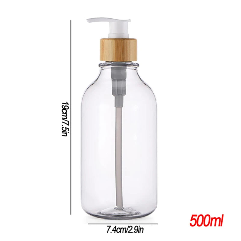 Bamboo Hand Soap Bottles Dispenser Kitchen Dishes Soap Dispenser Refillable Pump Dispenser Bottle Pump Home Organization Case