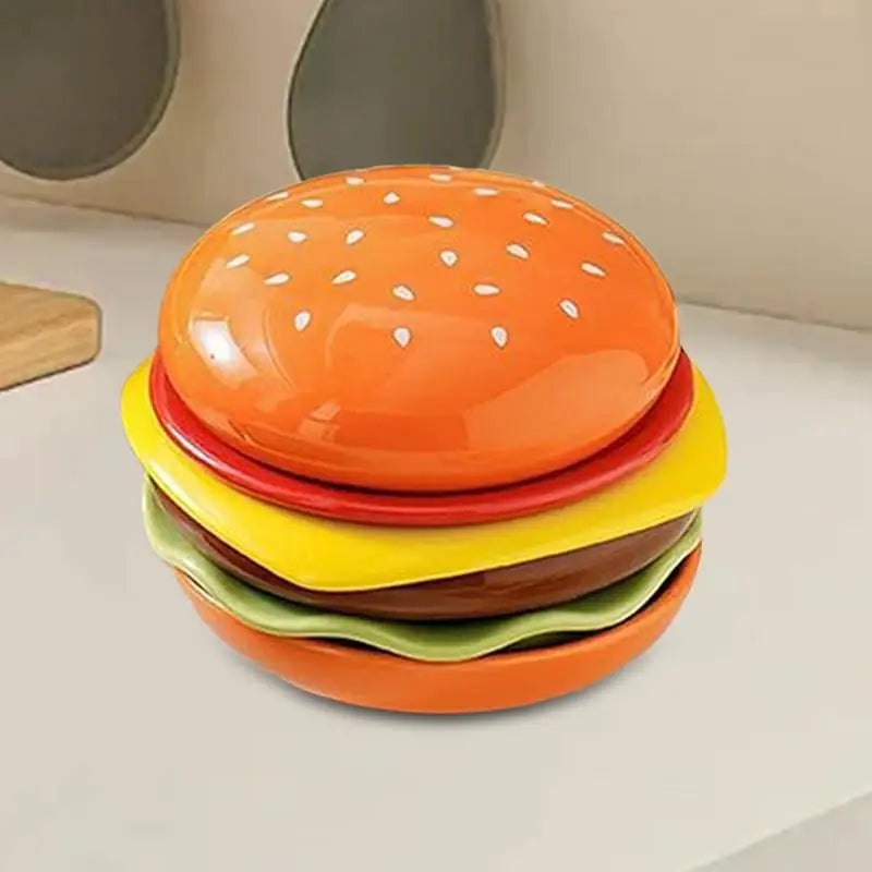 Plates And Bowls Sets Hamburger Plate Set 6-Layer Stackable Kitchen Dinnerware Burgers Shape Side Dishes Dessert Tableware For