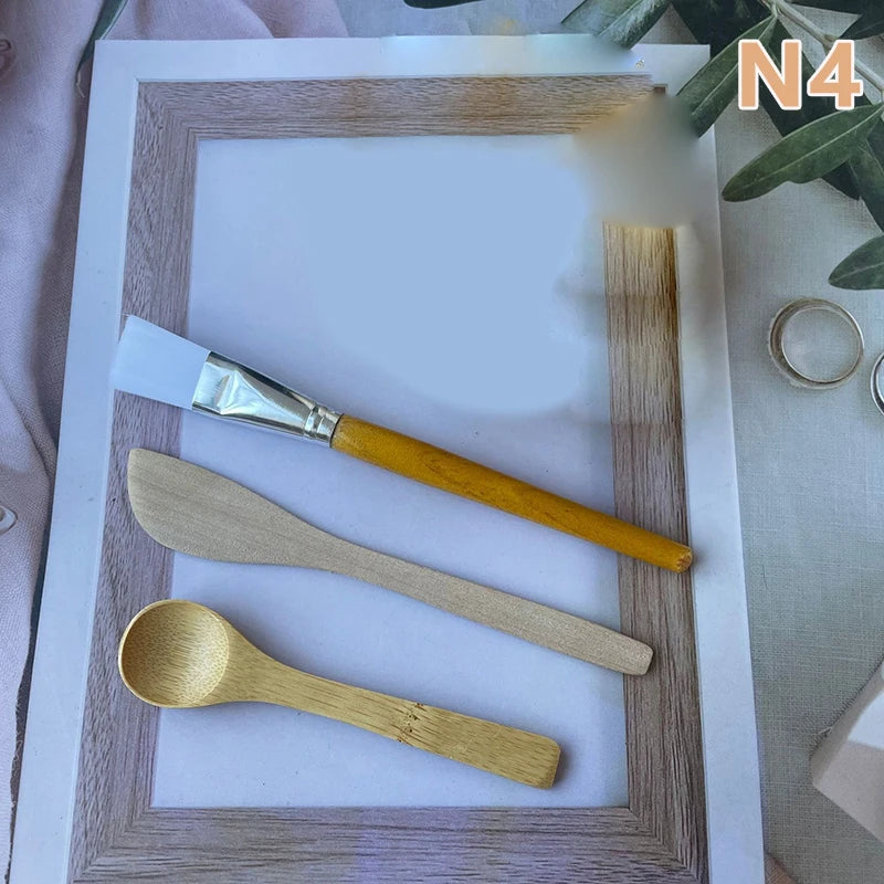 1set Mask Bowl Women Lady DIY Facial Mask Kit Face Mask Bamboo Bowl Mixing Stick Spoon Spatula Kit Cosmetic Beauty Tool SkinCare