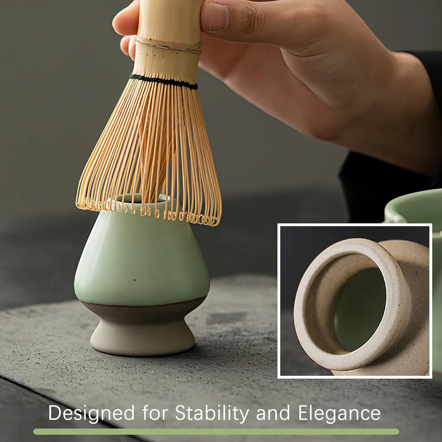 Matcha Tea Whisk Holder Ceramic Holder for Bamboo Matcha Chasen fit for Matcha Chasen Tea Set Accessories