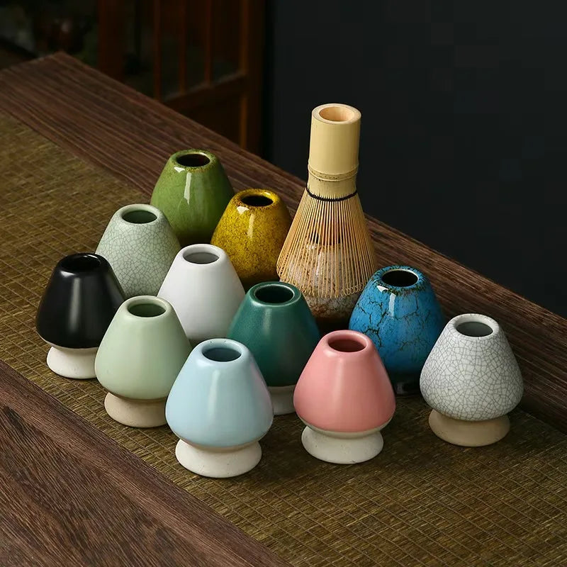Matcha Tea Whisk Holder Ceramic Holder for Bamboo Matcha Chasen fit for Matcha Chasen Tea Set Accessories