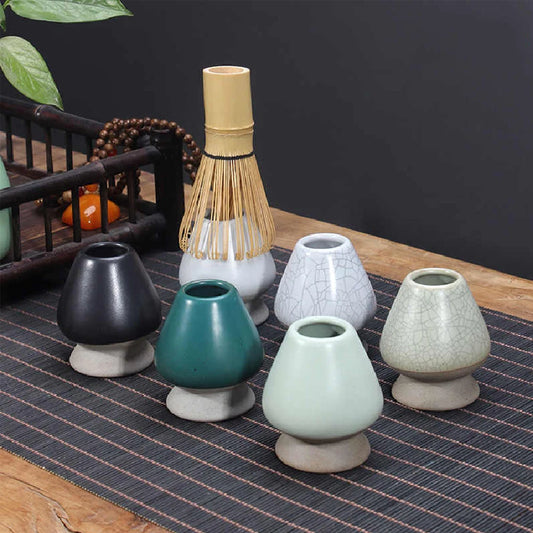 Matcha Tea Whisk Holder Ceramic Holder for Bamboo Matcha Chasen fit for Matcha Chasen Tea Set Accessories