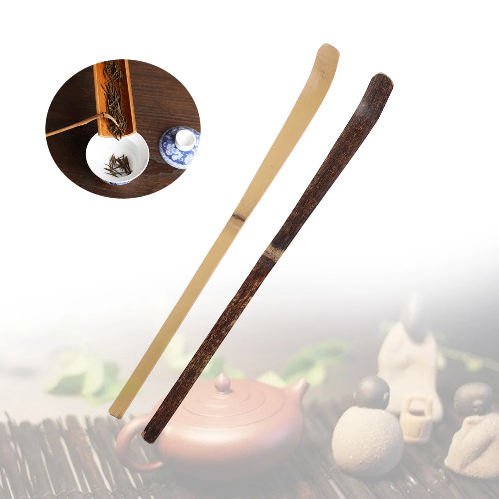 Wood Cooking Utensil Tea Leaf Matcha Sticks Teaware Spice Gadget Spoon Teaware Black Bamboo Kitchen Tool 180*10*10mm