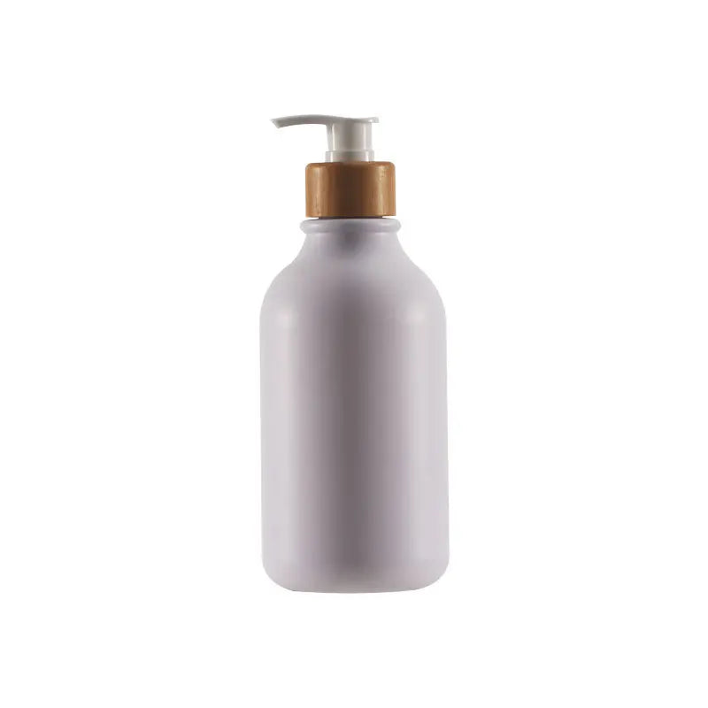 1PCS 300/500ML Bamboo Pump Dispenser Bathroom Shampoo Dish Soap Bottle Lotion Refillable Shower Gel Liquid Frosted Container