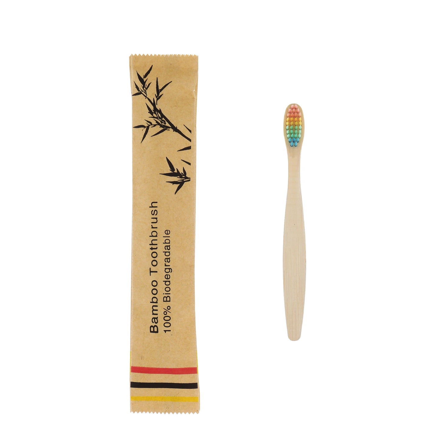 50Pcs Kids Bamboo Toothbrush Soft Bristles Eco Plastic-Free Toothbrushes Oral Care Wooden Tooth Brush Eco Bamboo Handle