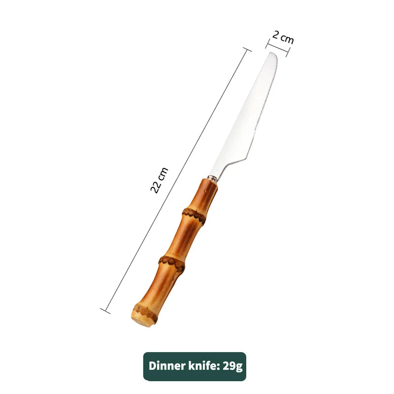 Eco-Friendly Bamboo Handle Cutlery Set | Stainless Steel | Kitchen Essentials