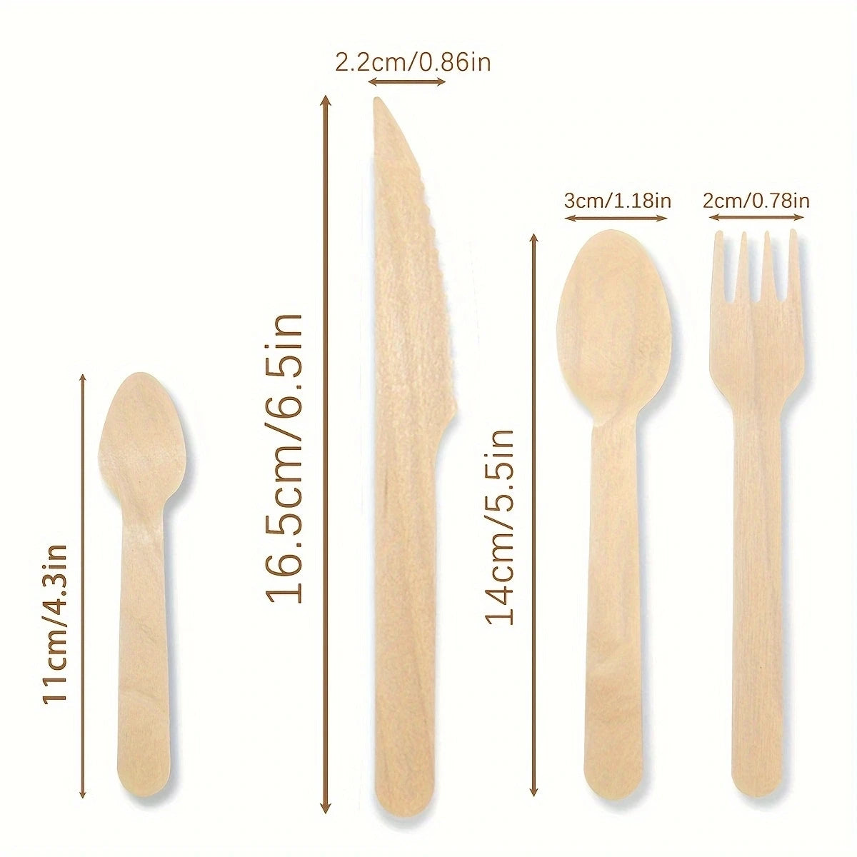 Eco-Friendly Bamboo Tableware Set for Parties - 200 Pcs