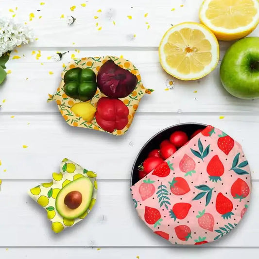 Beeswax Food Wrap Eco Friendly Kitchen Wrap Replacement Organic Natural Bees Wax Reusable Mixed Pattern Beeswax Wraps Bowl Cover