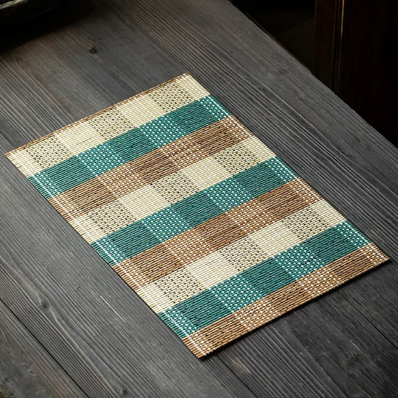 Bamboo Tea Mat Home Desktop Kung Fu Teaware Anti-scald Heat Insulation Cushion Kindergarten Dining Table Decoration Mats