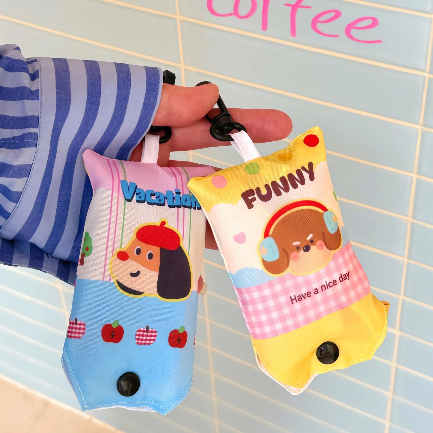 Cute Shopping Bag Large Capacity Supermarket Eco-Friendly Bag Foldable And Easy To Carry Bag Together