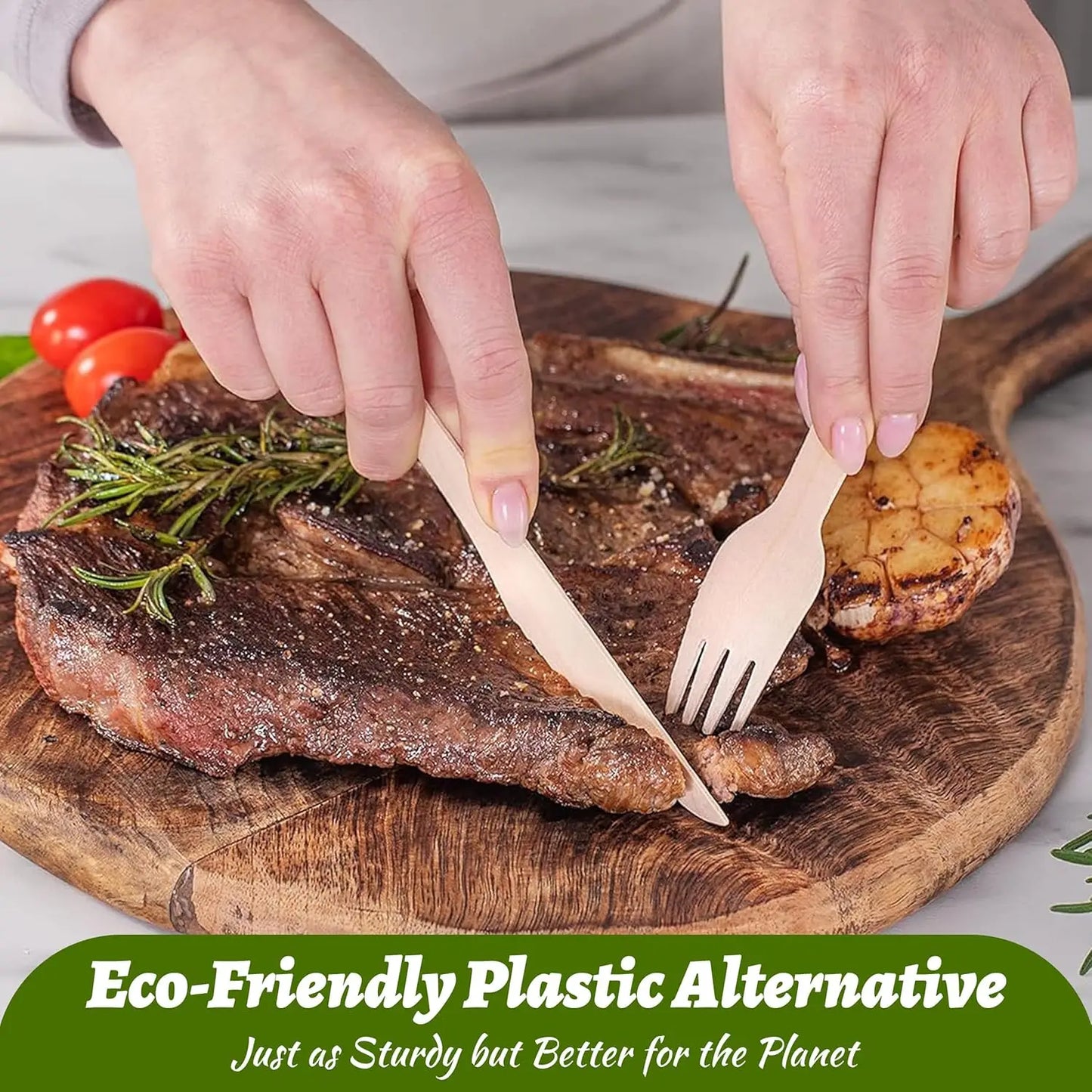 Eco-Friendly Bamboo Tableware Set for Parties - 200 Pcs