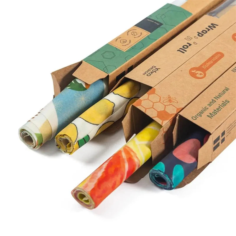 New Beeswax Wrap Eco-friendly Kitchen Wrap Replacement Organic Natural Bees Wax Reusable Mixed Pattern Beeswax Food Wrappers