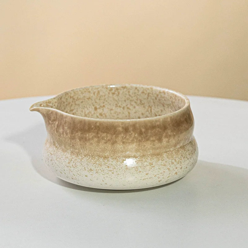 Matcha bowl Ceramic Matcha Green Tea Chasen Holder Stand Bowl Bamboo Whisk Grinder Brushes Tea Tools Holder Gradient Color