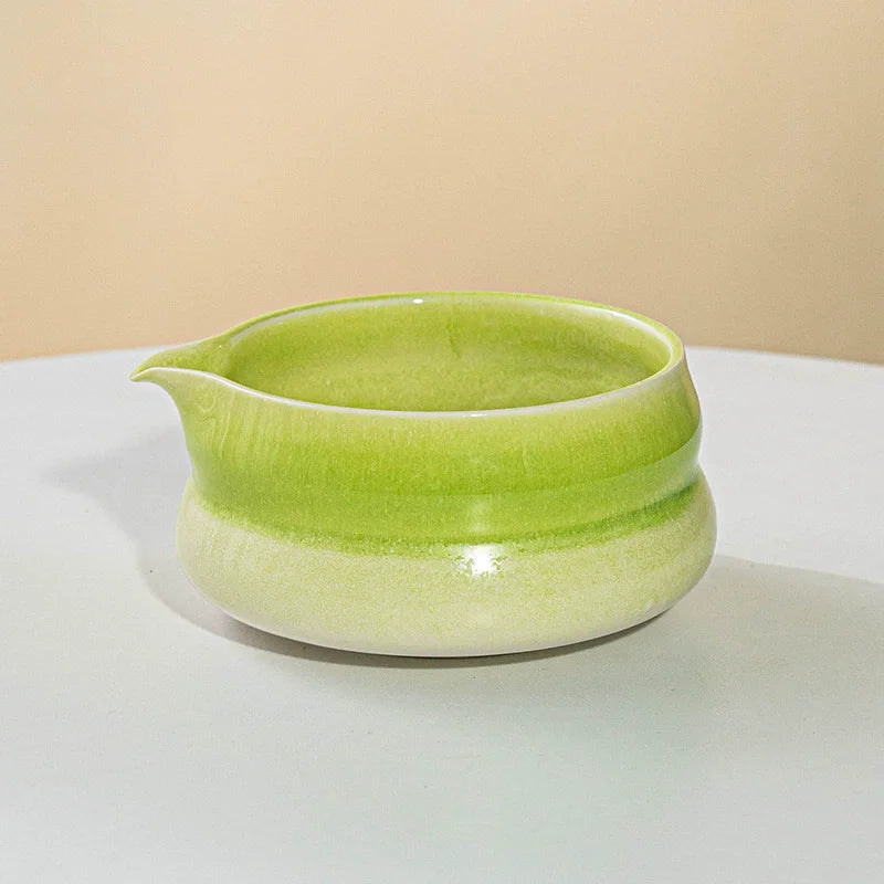 Matcha bowl Ceramic Matcha Green Tea Chasen Holder Stand Bowl Bamboo Whisk Grinder Brushes Tea Tools Holder Gradient Color