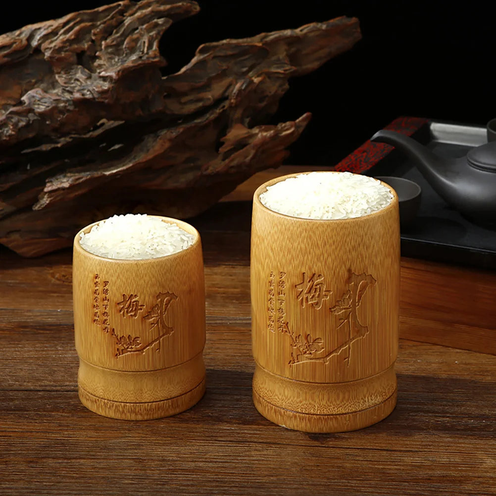 Kitchen Rice Measuring Cup Made of Bamboo Material Non-Stick Easy Clean Scoop for Baking Cooking Multi-Function Storage