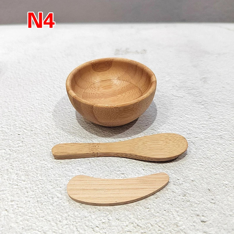 1set Mask Bowl Women Lady DIY Facial Mask Kit Face Mask Bamboo Bowl Mixing Stick Spoon Spatula Kit Cosmetic Beauty Tool SkinCare