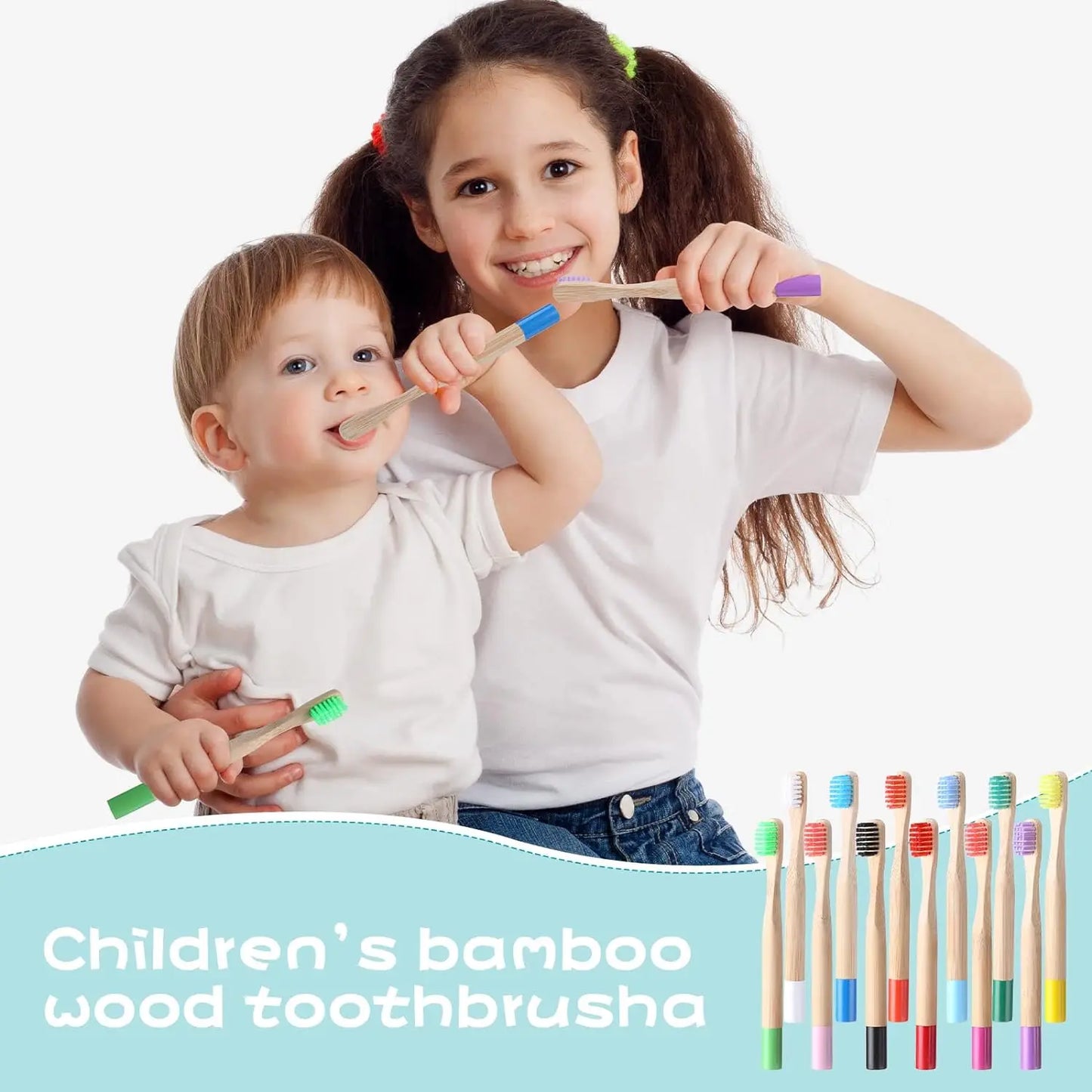 10pcs Round Handle Adult & Children Natural Eco Friendly Travel Tooth Teeth Brush Bamboo Toothbrush With Medium Hard Bristlesth