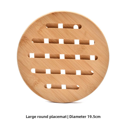 1 Pc Round Bamboo Kitchen Heat Insulation Pads Natural Bamboo Mat for Hot Dishes/Pot/Bowl/Teapot/Hot Pot Holders